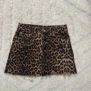 Zara Cheetah Skirt Denim